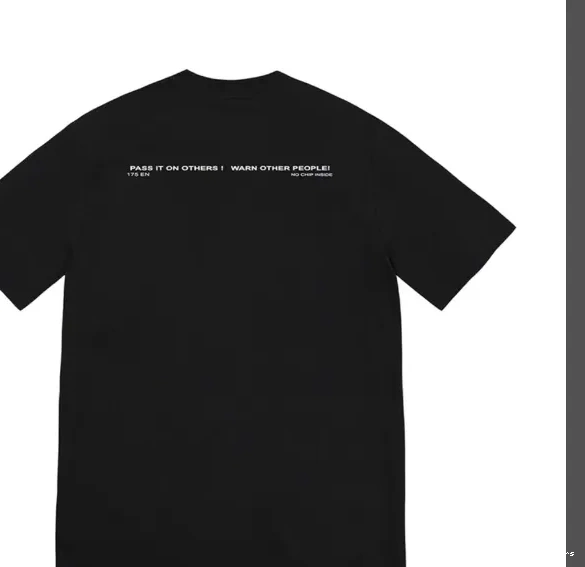 XL L sleeved T-shirt Black Banner S Warning M 22FW White Short Warning and Logo Tee 0430